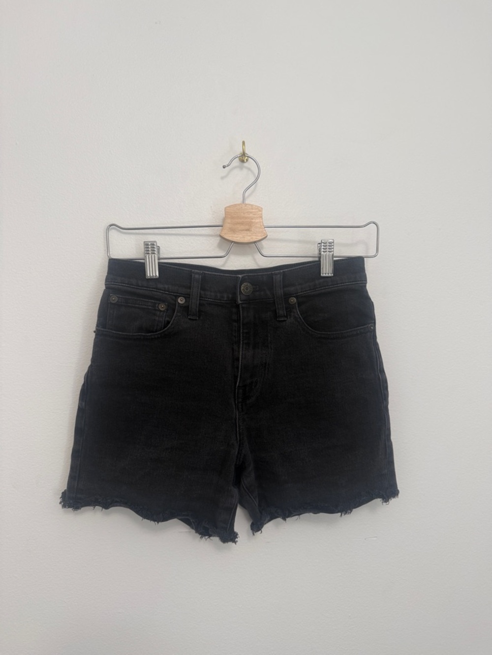 Madewell Black Denim Cut Off Shorts